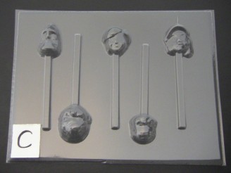 368sp Incredible Family Chocolate Candy Lollipop Mold FACTORY SECOND